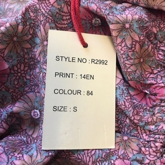 Raga Anthropologie Pink Floral Print Boho Tassel Tank Top - Picture 13 of 16